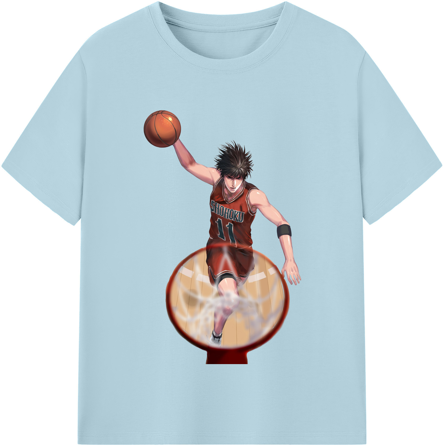 SLAM DUNK／スラムダンク 綿100％半袖Tシャツ（フロントプリント）